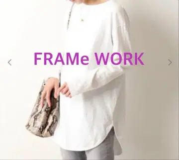 프레임워크 코튼 천축 라운드 헴 티셔츠