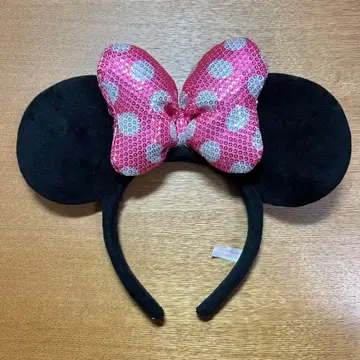 미니 마우스 핑크 머리띠 스팽글