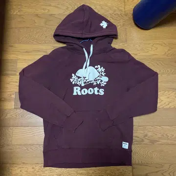 Roots 와인 레드 후드 부착 후드티 M