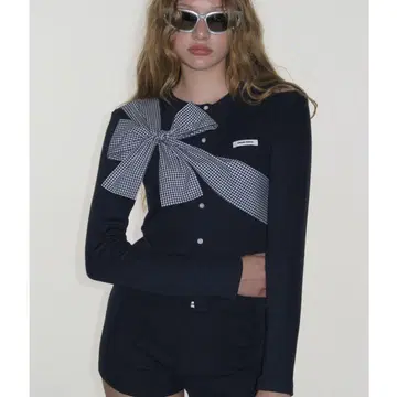 CRANK SEOUL Ribbon Tide Knit Cardigan