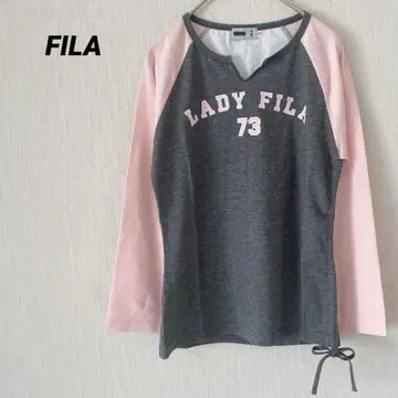 FILA 긴팔 T셔츠 그레이/핑크 래글런 슬리브 M사이즈