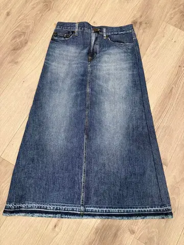 다크 블루 데님 스커트 약 83 기장