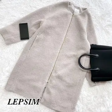 렙심/롱 코트/노카라/보아/코튼/넉넉한 L 사이즈