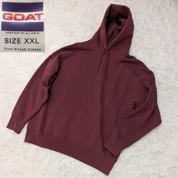GOAT 미사용 하자품 특가 버건디 두꺼운 원단 후드티 XXL