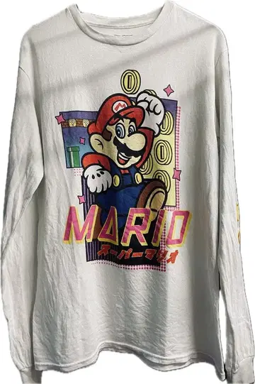 슈퍼 마리오 T셔츠 사이즈 S 화이트
