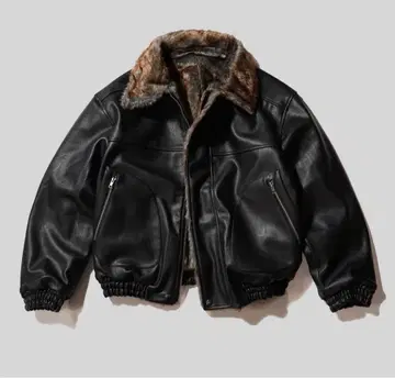 camphor wood 인조 가죽 퍼 리버서블 플라이트 자켓