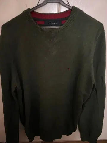 TOMMY HILFIGER 올리브 그린 스웨터 M