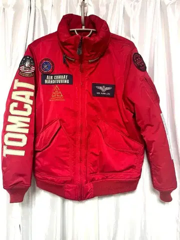 아비렉스 탑건 플라이트 자켓 2XL 빨간색