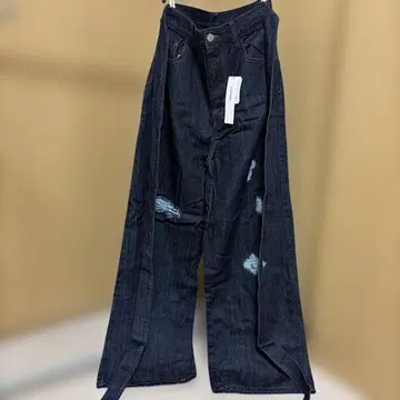 데님 와이드 레그 팬츠