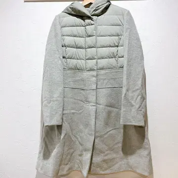 여성용 롱 코트 후디 코트 그레이