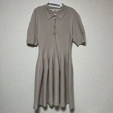 SNIDEL 스트럭처 니트 폴로 원피스