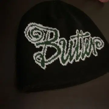 Butter 로고 자수 비니 블랙