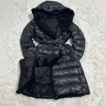 [ 새상품급 ] theory luxe 다운 리버서블 A라인 퍼 후드 L