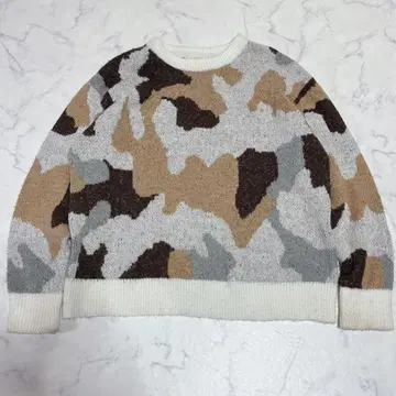 세포 니트 스웨터 카모플라쥬 패턴 [ M ] 남성용 아크릴 소재