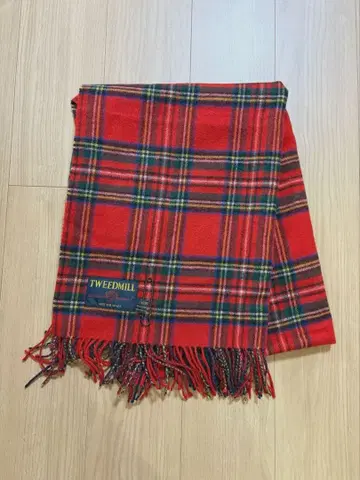 새상품급 TWEEDMILL 대형 사이즈 스톨 램스울 인기 색상 빨간색