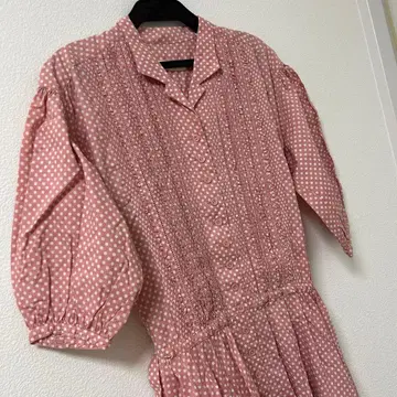 핑크하우스 도트 원피스