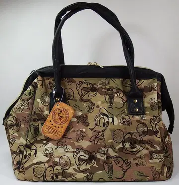 디즈니 보스턴 백 L 카모플라쥬 패턴 칩과 데일, 미키 등