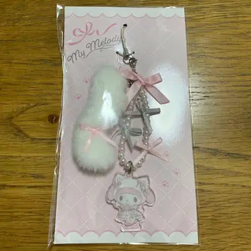 산리오 화이트 고양이 발레리나 스트랩 마이멜로디