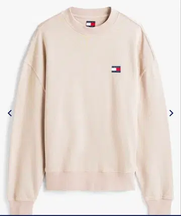 TOMMY JEANS 베이지 맨투맨