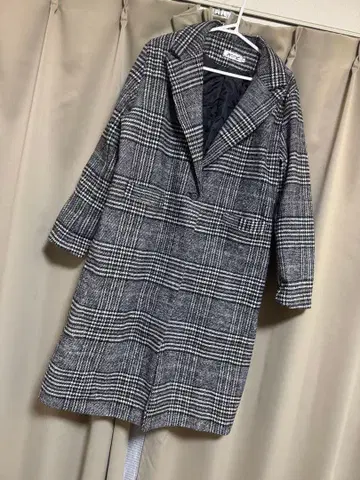 새상품급 빅 사이즈 2XL 글렌체크 체스터 코트
