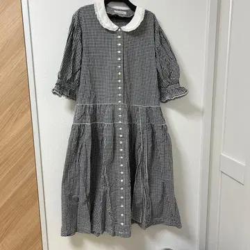 wonderful world 깅엄 체크 원피스