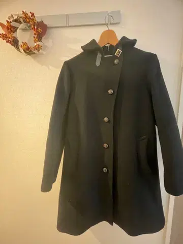 울 피코트 블랙