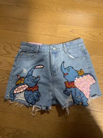 덤보 자수 데님 숏팬츠 디즈니