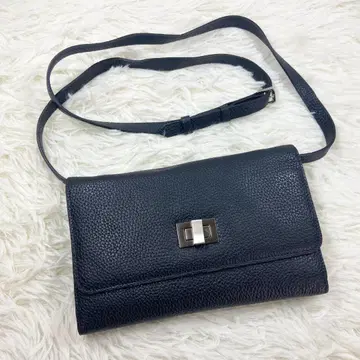 [미사용에 가까움] 자카박스 가죽 숄더백 블랙 실버 금장 장식