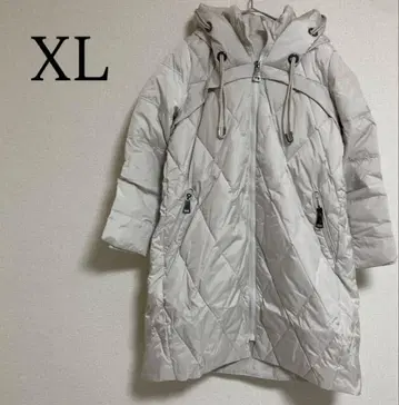 다운 코트 롱 다운 퀼팅 다운 XL 아이보리 긴팔 아우터