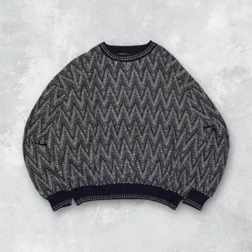 90s CITY CASUALALS 니트 스웨터 이탈리아제 올 패턴