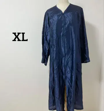 택 없음 네이비 긴팔 롱 원피스 지퍼 포함 XL 상당