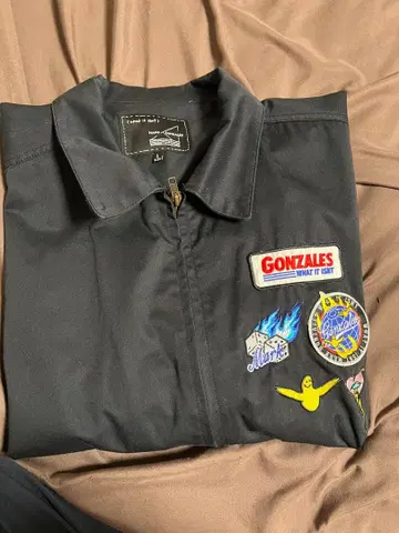MARK GONZALES L 사이즈 패치 부착 블랙 자켓