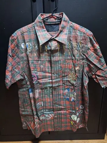 ROEN 셔츠 빨간색 체크 48 로엔