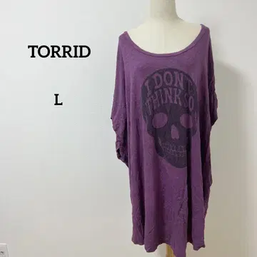 해외 구제 의류 TORRID 퍼플 스컬 프린트 T셔츠 사이즈 6 (L)