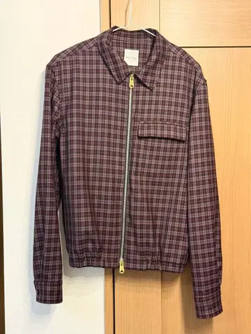 폴스미스 체크 무늬 캐주얼 자켓 골드 지퍼