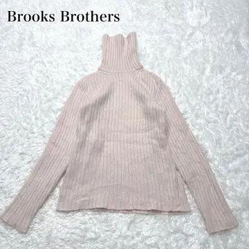 Brooks Brothers 핑크 캐시미어 100% 니트 터틀 리브