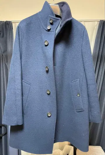 BY W 페이스 멜톤 레이즈드넥 코트