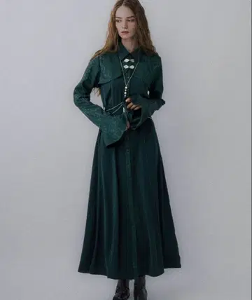 HARE 자카드 차이나 볼레로 원피스 그린