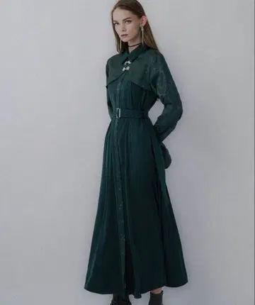 HARE 자카드 차이나 볼레로 원피스 그린