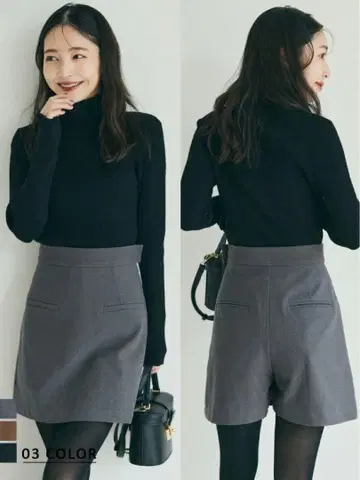 아이보리 하이웨스트 미니스커트 숏팬츠