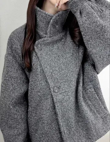 스탠다드 컬러 코트 미위비렛 L 사이즈 울 라이크 스탠드