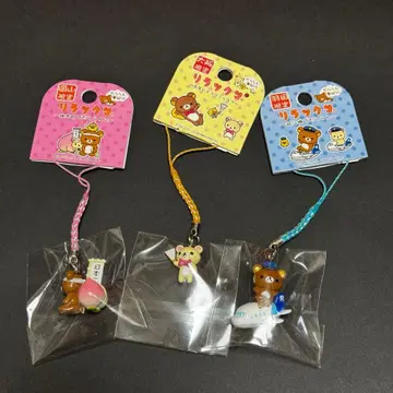 리락쿠마 지역 한정 폰줄 스트랩 3종 세트 오카야마 오사카 하네다 한정