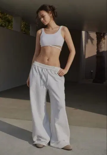 ALEXIA STAM 허리 레이어드 스웨트 팬츠 M 사이즈