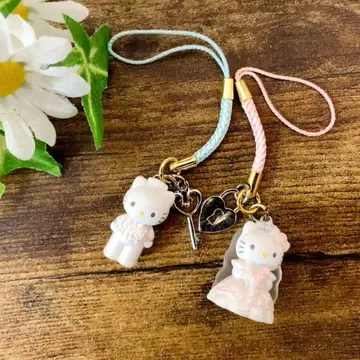 [ 희귀 레어 ] 헬로키티 & 디어 다니엘 웨딩 페어 스트랩 2002