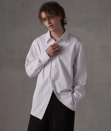 GRANCY 더블 커프스 디자인 커브 라인 셔츠