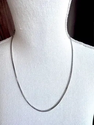 남성용 목걸이 S925 팔각 상자 디자인의 가는 체인