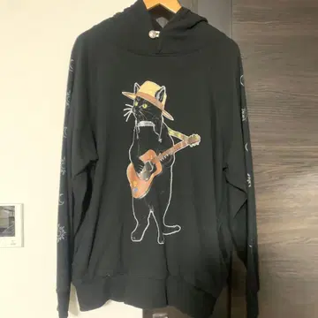 고 슬로우 캐러밴 고슬로우캐러밴 후드티 기타 고양이