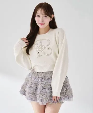 새상품 darich 다리치 DR 비쥬 볼륨 리브 니트탑 화이트