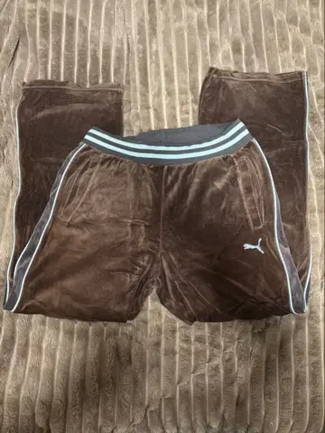 Puma 브라운 벨로아 트랙 팬츠