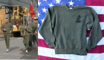 미군 실물 USMC 맨투맨 트레이닝복 SMALL J254